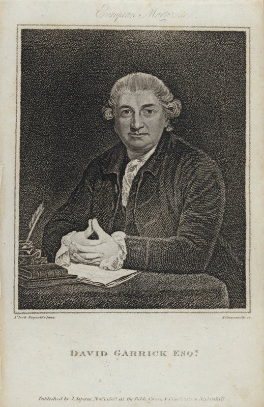 David Garrick, actor, dramaturgo y director de teatro inglés de Joshua (after) Reynolds