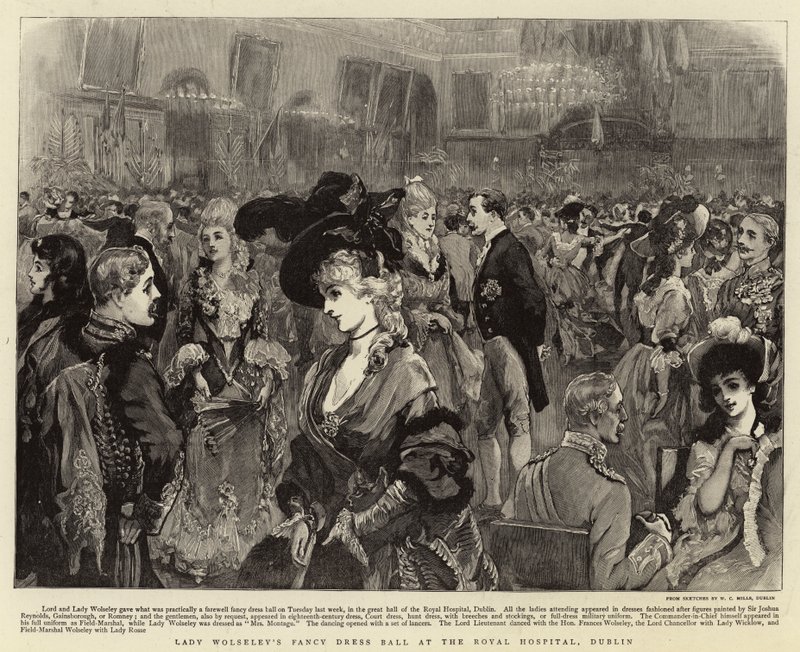 Baile de disfraces de Lady Wolseley en el Hospital Real, Dublín de Joshua Reynolds