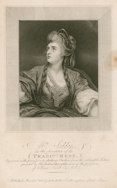 Sra. Sarah Siddons, actriz, en el personaje de la Musa Trágica de Joshua Reynolds