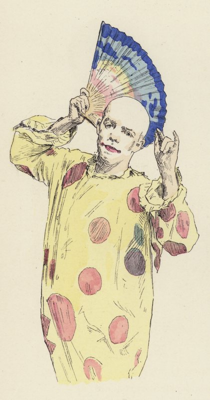 Payaso sosteniendo un abanico de Jules Arsene (after) Garnier