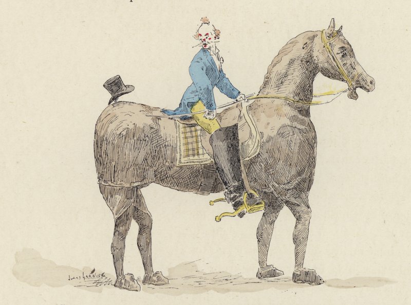 Payaso en caballo de disfraz de Jules Arsene (after) Garnier