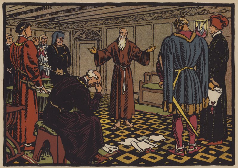 El ermitaño Niklaus von Flue y el Tratado de Stans, 1481 de Jules Courvoisier