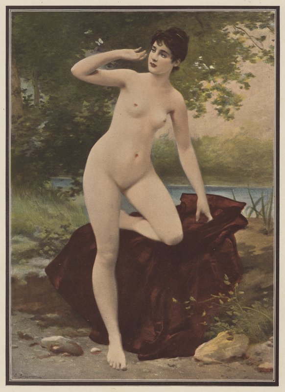 El imprudente (lito de color) de Jules Frederic Ballavoine