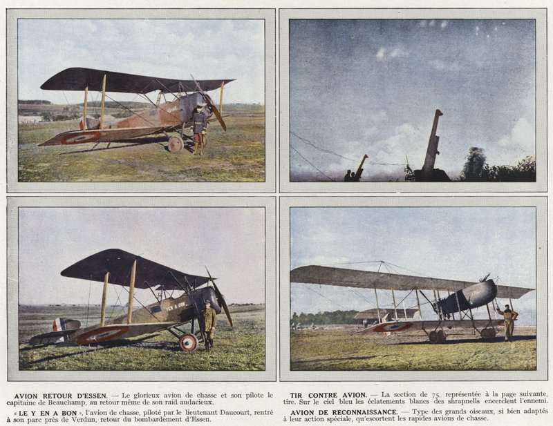 Avión Regreso de Essen, Tiro Contra Avión, Le y en a Bon, Avión de Reconocimiento de Jules Gervais Courtellemont