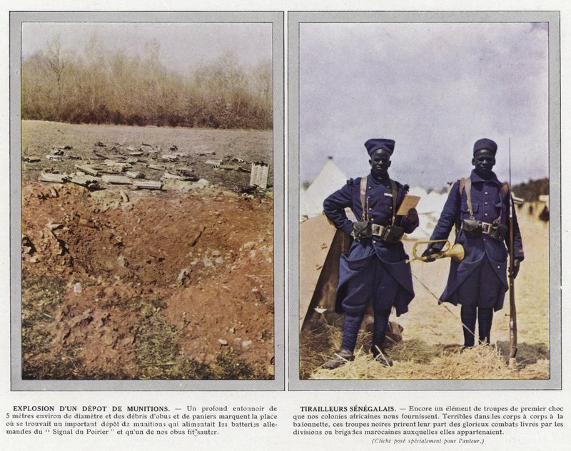 Explosión de un depósito de municiones, Tirailleurs Senegalais de Jules Gervais Courtellemont