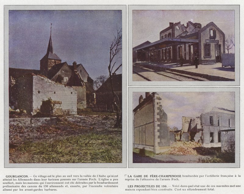 Gourgancon, La Estación de Fere-Champenoise, Los Proyectiles de 150 de Jules Gervais Courtellemont