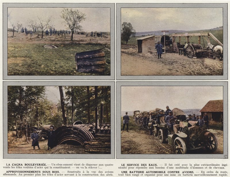 La Cagna Bouleversee, Le Service des Eaux, Approvisionnements Sous Bois, Une Batterie Automobile Contre Avions de Jules Gervais Courtellemont