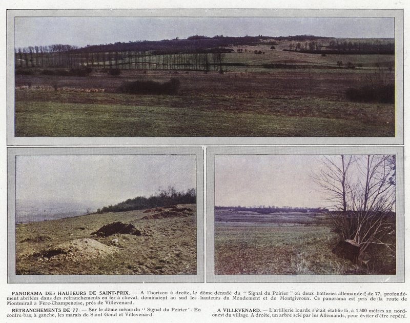 Panorama de las Alturas de Saint-Prix, Retranchamientos de 77, en Villevenard de Jules Gervais Courtellemont