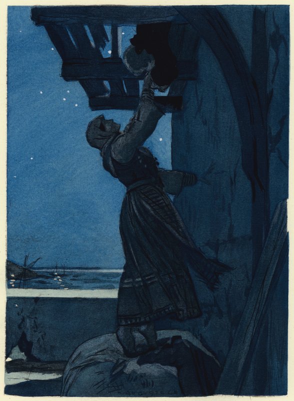 Ilustración para las memorias de Casanova (litografía en color) de Jules Marie Auguste Leroux