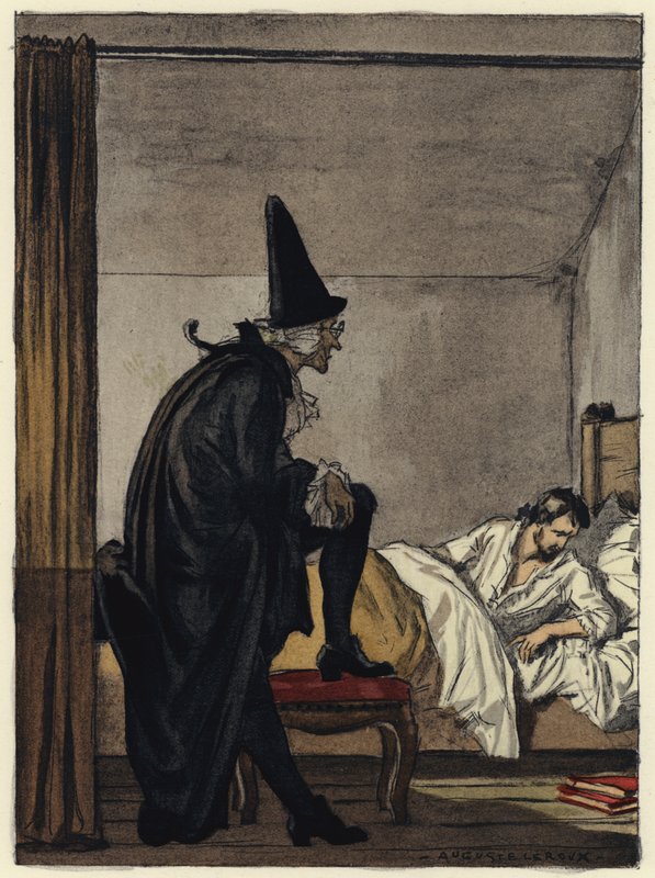 Ilustración para las memorias de Casanova (litografía en color) de Jules Marie Auguste Leroux
