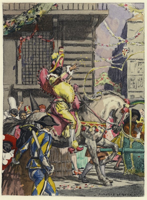 Ilustración para las memorias de Casanova (litografía en color) de Jules Marie Auguste Leroux