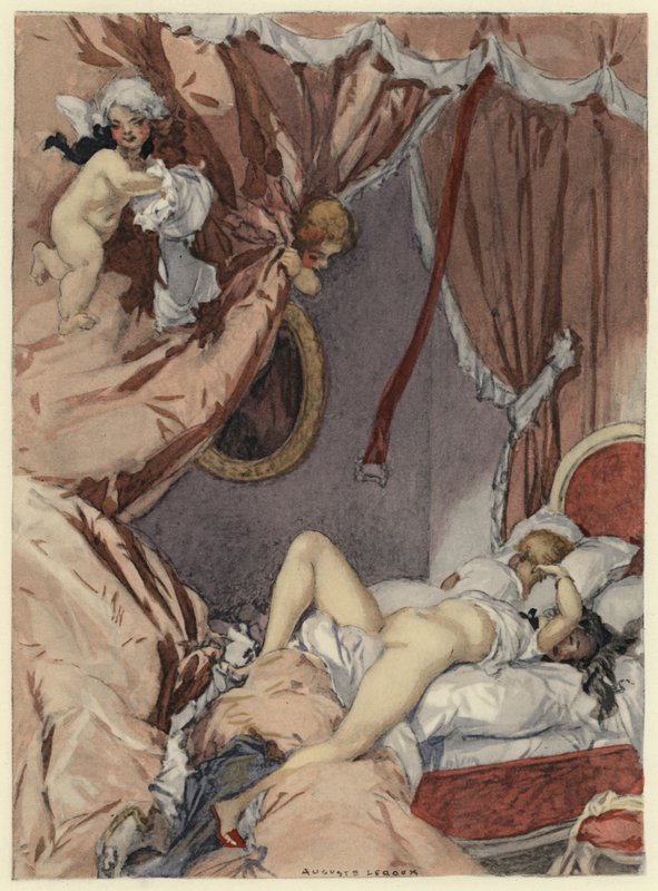 Ilustración para las memorias de Casanova (litografía en color) de Jules Marie Auguste Leroux
