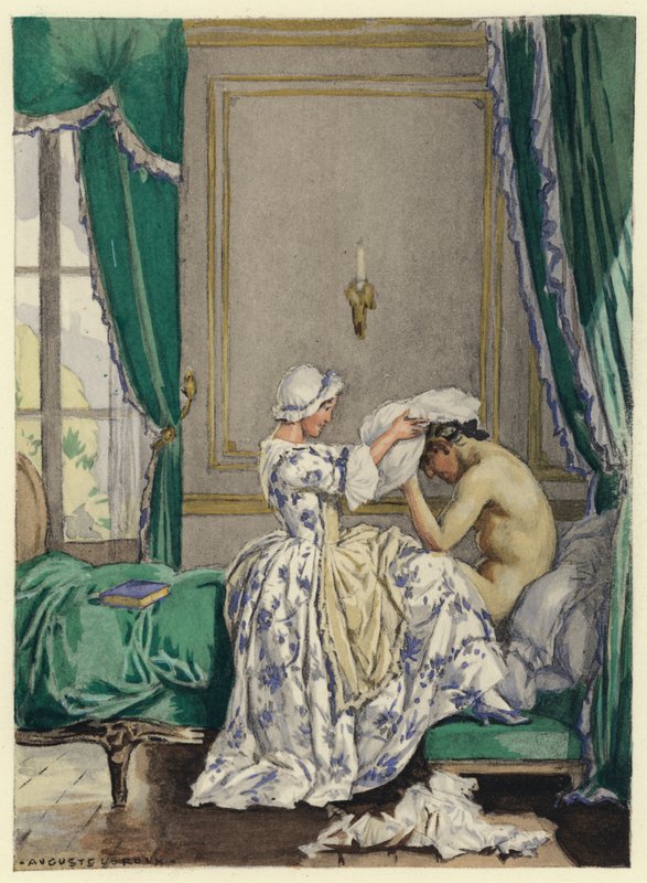 Ilustración para las memorias de Casanova (litografía en color) de Jules Marie Auguste Leroux
