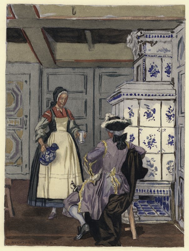 Ilustración para las memorias de Casanova (litografía en color) de Jules Marie Auguste Leroux