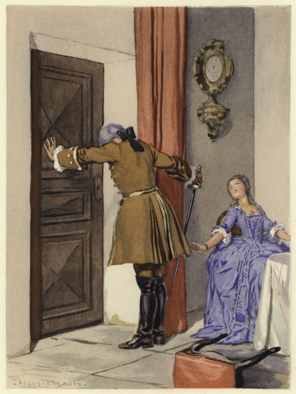 Ilustración para las memorias de Casanova (litografía en color) de Jules Marie Auguste Leroux