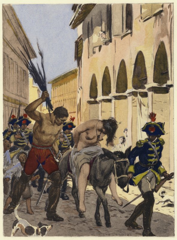 Ilustración para las memorias de Casanova (litografía en color) de Jules Marie Auguste Leroux