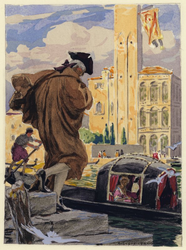 Ilustración para las memorias de Casanova (litografía en color) de Jules Marie Auguste Leroux