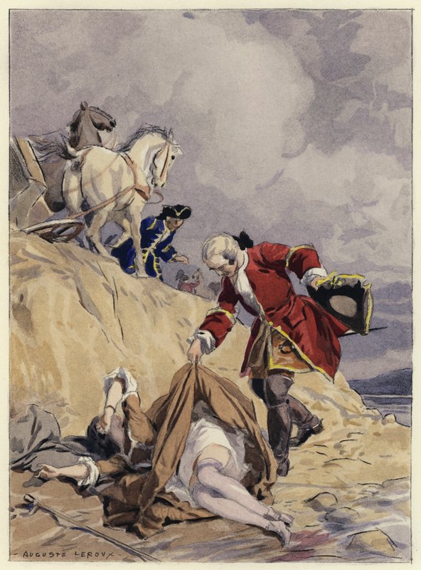 Ilustración para las memorias de Casanova (litografía en color) de Jules Marie Auguste Leroux