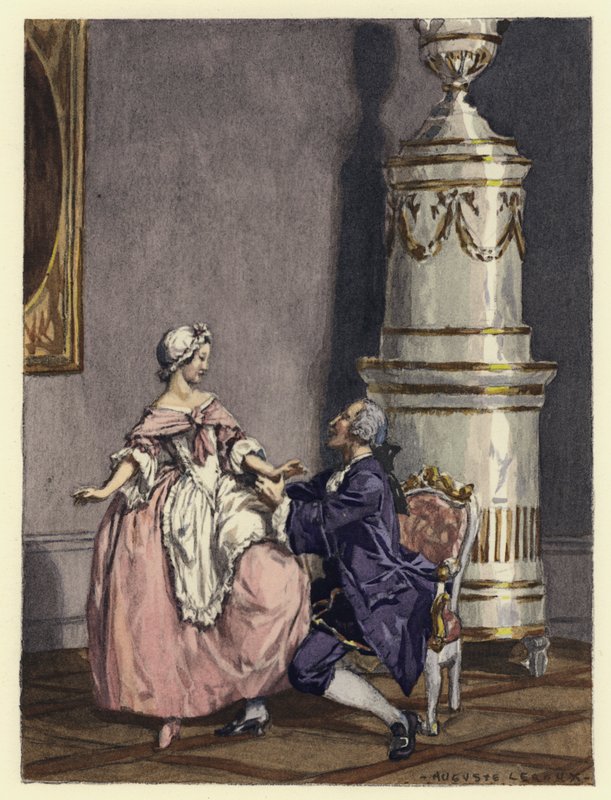 Ilustración para las memorias de Casanova (litografía en color) de Jules Marie Auguste Leroux