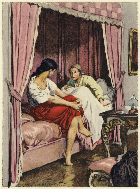 Ilustración para las memorias de Casanova (litografía en color) de Jules Marie Auguste Leroux