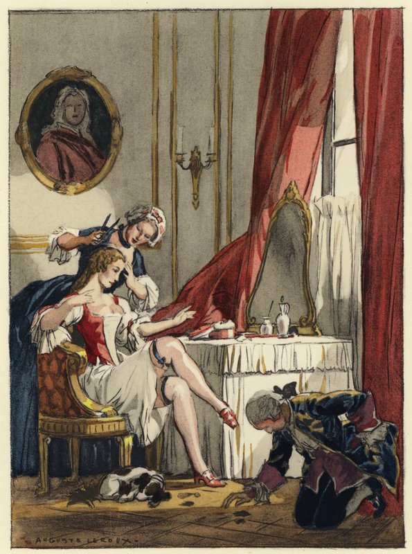 Ilustración para las memorias de Casanova (litografía en color) de Jules Marie Auguste Leroux