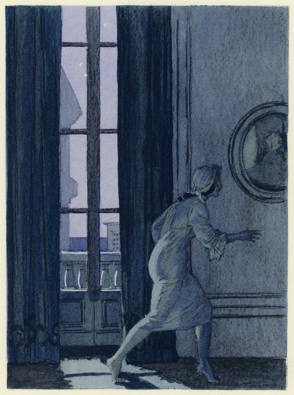 Ilustración para las memorias de Casanova (litografía en color) de Jules Marie Auguste Leroux