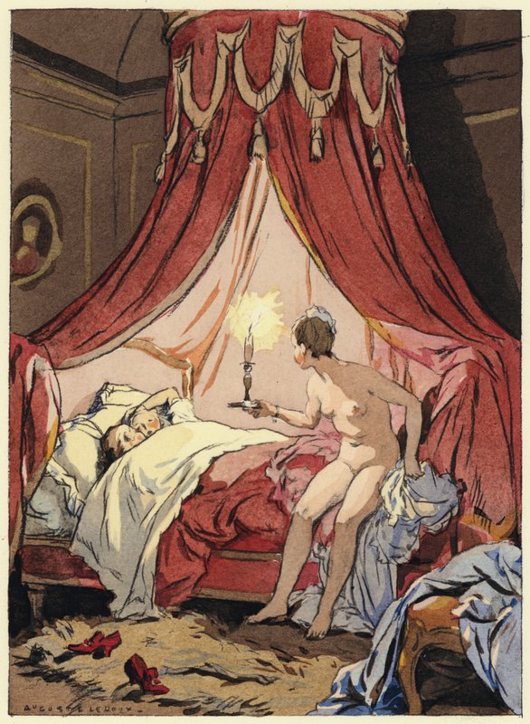 Ilustración para las memorias de Casanova (litografía en color) de Jules Marie Auguste Leroux