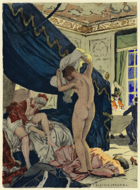 Ilustración para las memorias de Casanova (litografía en color) de Jules Marie Auguste Leroux
