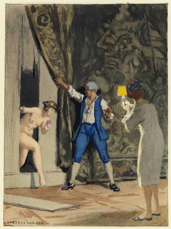Ilustración para las memorias de Casanova (litografía en color) de Jules Marie Auguste Leroux
