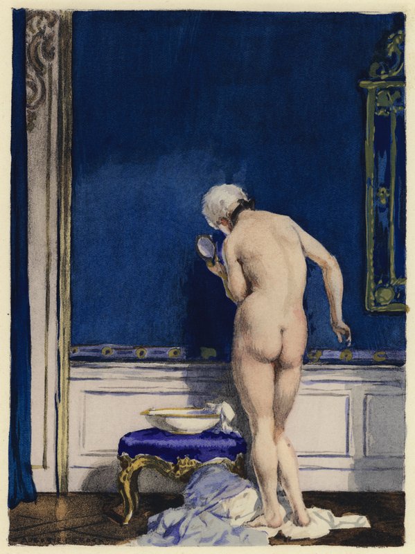 Ilustración para las memorias de Casanova (litografía en color) de Jules Marie Auguste Leroux