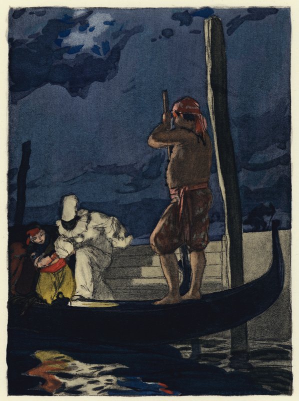 Ilustración para las memorias de Casanova (litografía en color) de Jules Marie Auguste Leroux