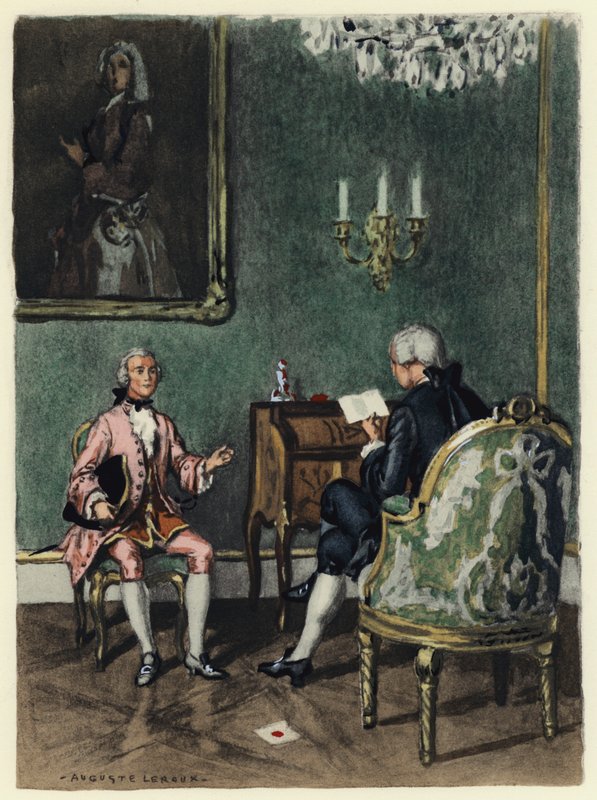 Ilustración para las memorias de Casanova (litografía en color) de Jules Marie Auguste Leroux