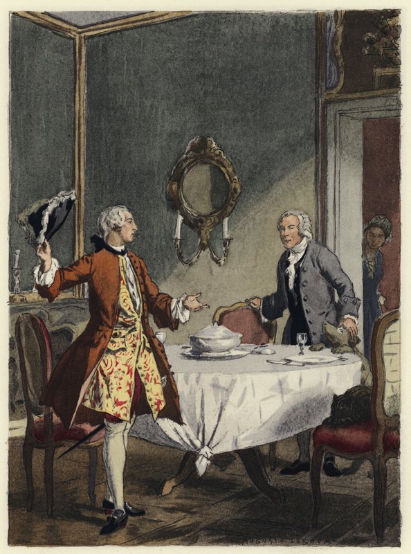 Ilustración para las memorias de Casanova (litografía en color) de Jules Marie Auguste Leroux