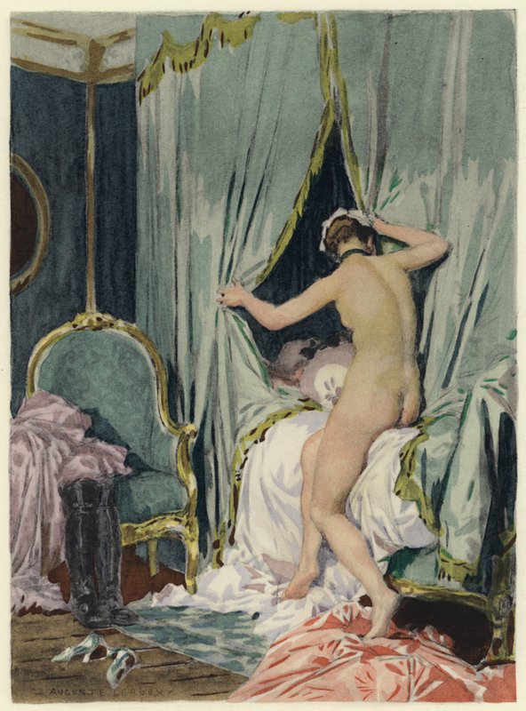 Ilustración para las memorias de Casanova (litografía en color) de Jules Marie Auguste Leroux
