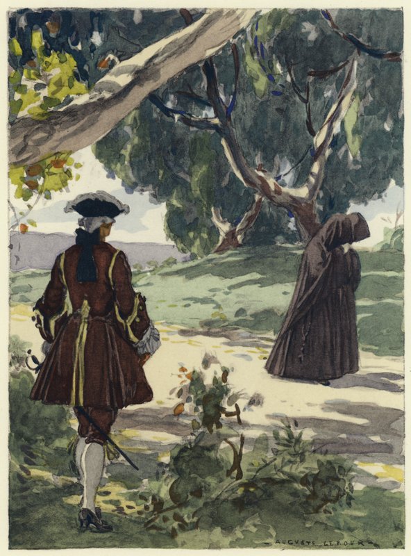 Ilustración para las memorias de Casanova (litografía en color) de Jules Marie Auguste Leroux