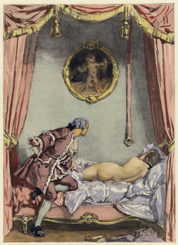 Ilustración para las memorias de Casanova (litografía en color) de Jules Marie Auguste Leroux