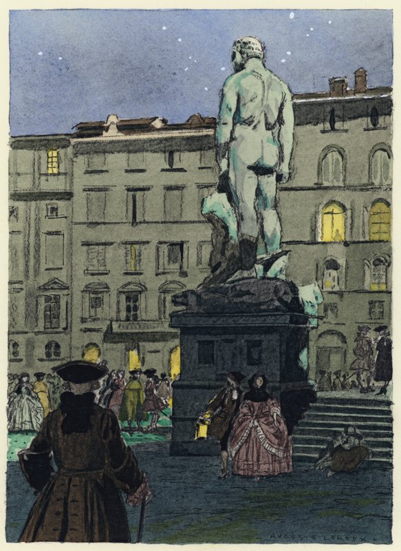 Ilustración para las memorias de Casanova (litografía en color) de Jules Marie Auguste Leroux