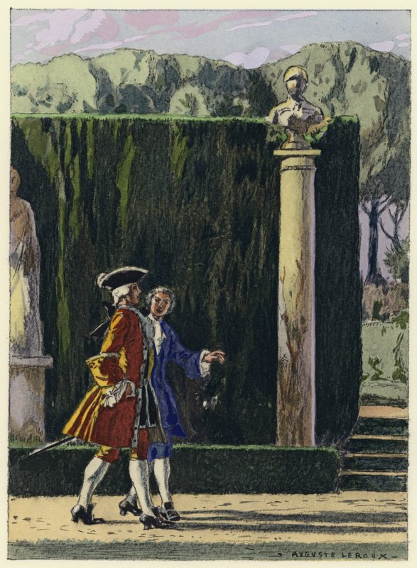 Ilustración para las memorias de Casanova (litografía en color) de Jules Marie Auguste Leroux