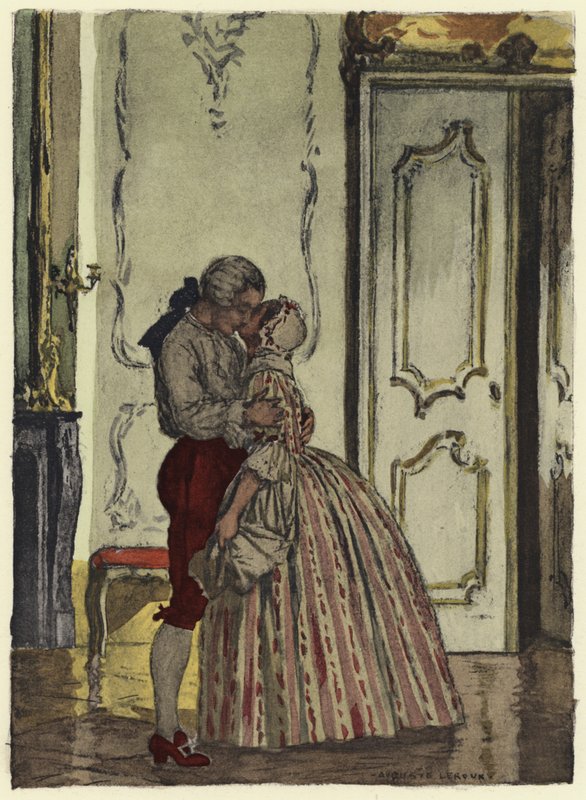 Ilustración para las memorias de Casanova (litografía en color) de Jules Marie Auguste Leroux