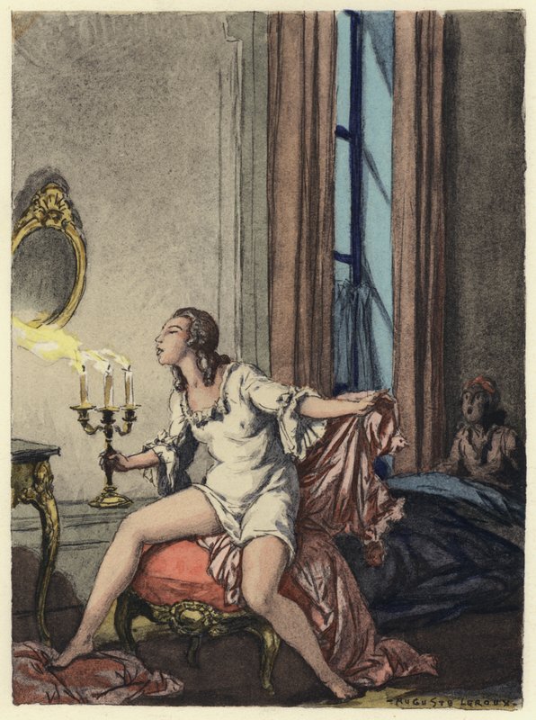 Ilustración para las memorias de Casanova (litografía en color) de Jules Marie Auguste Leroux