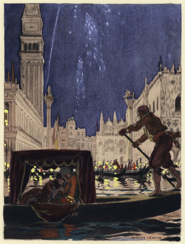 Ilustración para las memorias de Casanova (litografía en color) de Jules Marie Auguste Leroux