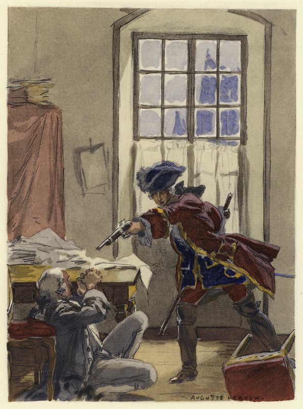 Ilustración para las memorias de Casanova (litografía en color) de Jules Marie Auguste Leroux