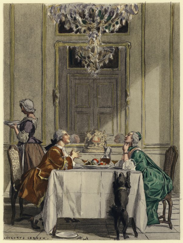 Ilustración para las memorias de Casanova (litografía en color) de Jules Marie Auguste Leroux