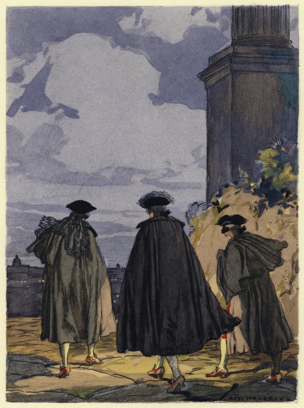 Ilustración para las memorias de Casanova (litografía en color) de Jules Marie Auguste Leroux