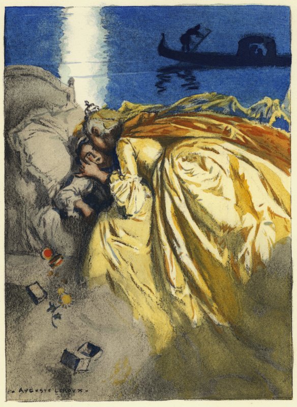 Ilustración para las memorias de Casanova (litografía en color) de Jules Marie Auguste Leroux