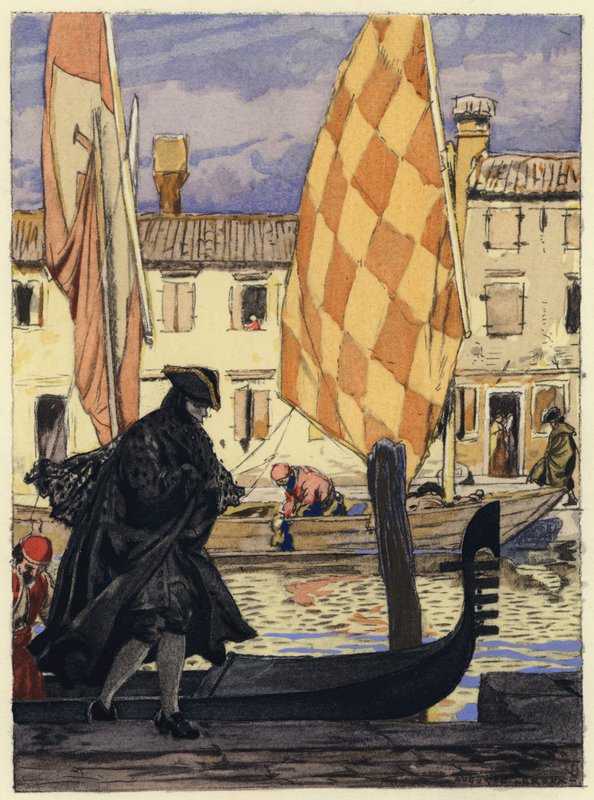 Ilustración para las memorias de Casanova (litografía en color) de Jules Marie Auguste Leroux