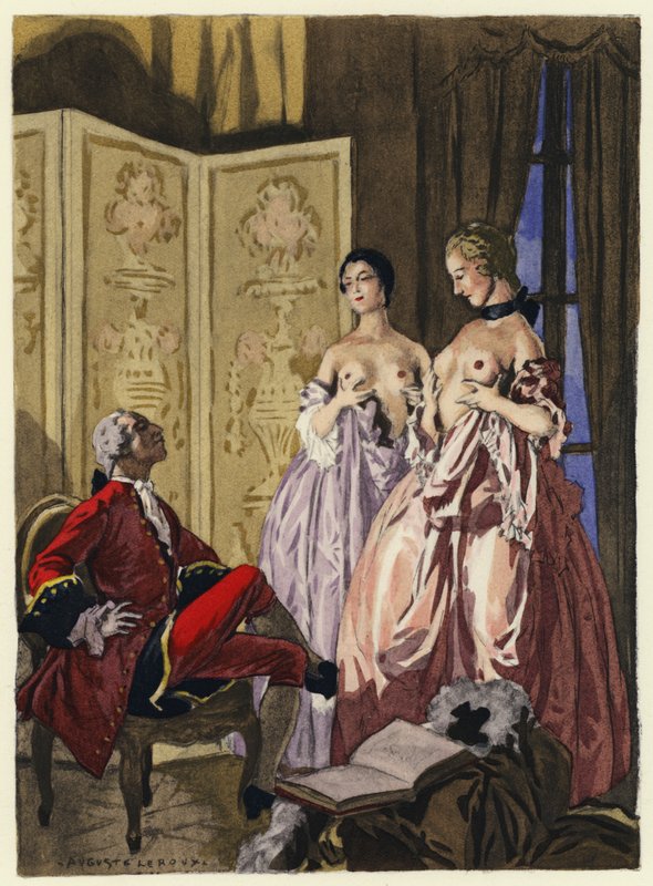 Ilustración para las memorias de Casanova (litografía en color) de Jules Marie Auguste Leroux