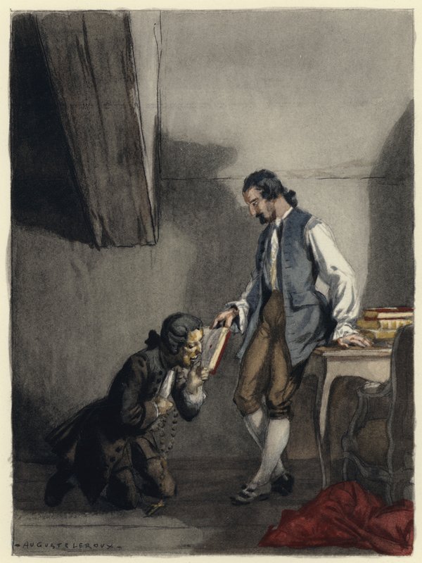 Ilustración para las memorias de Casanova (litografía en color) de Jules Marie Auguste Leroux