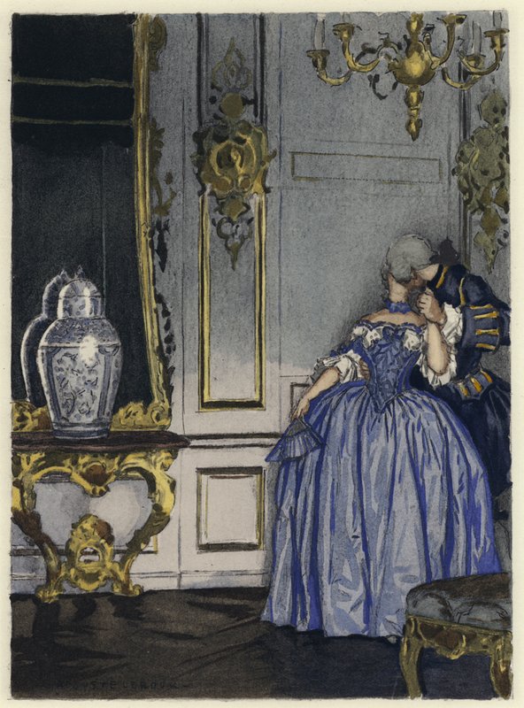 Ilustración para las memorias de Casanova (litografía en color) de Jules Marie Auguste Leroux