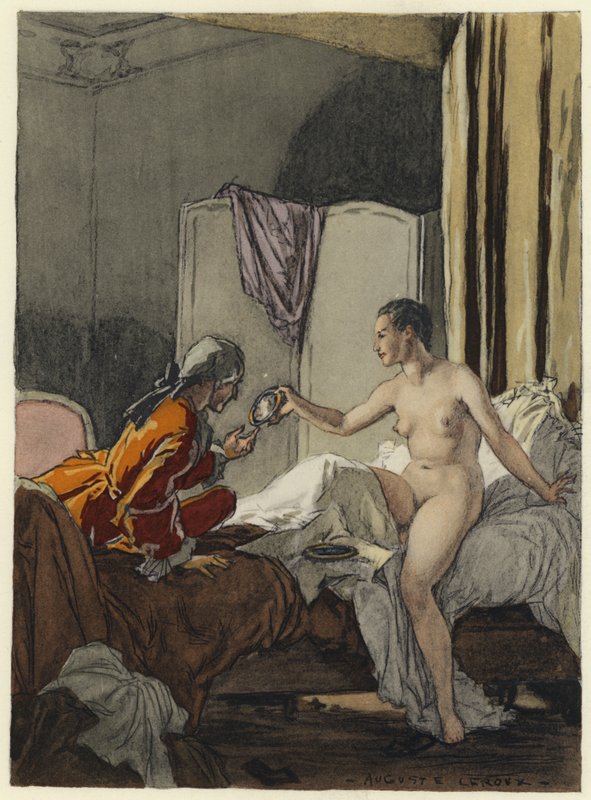 Ilustración para las memorias de Casanova (litografía en color) de Jules Marie Auguste Leroux